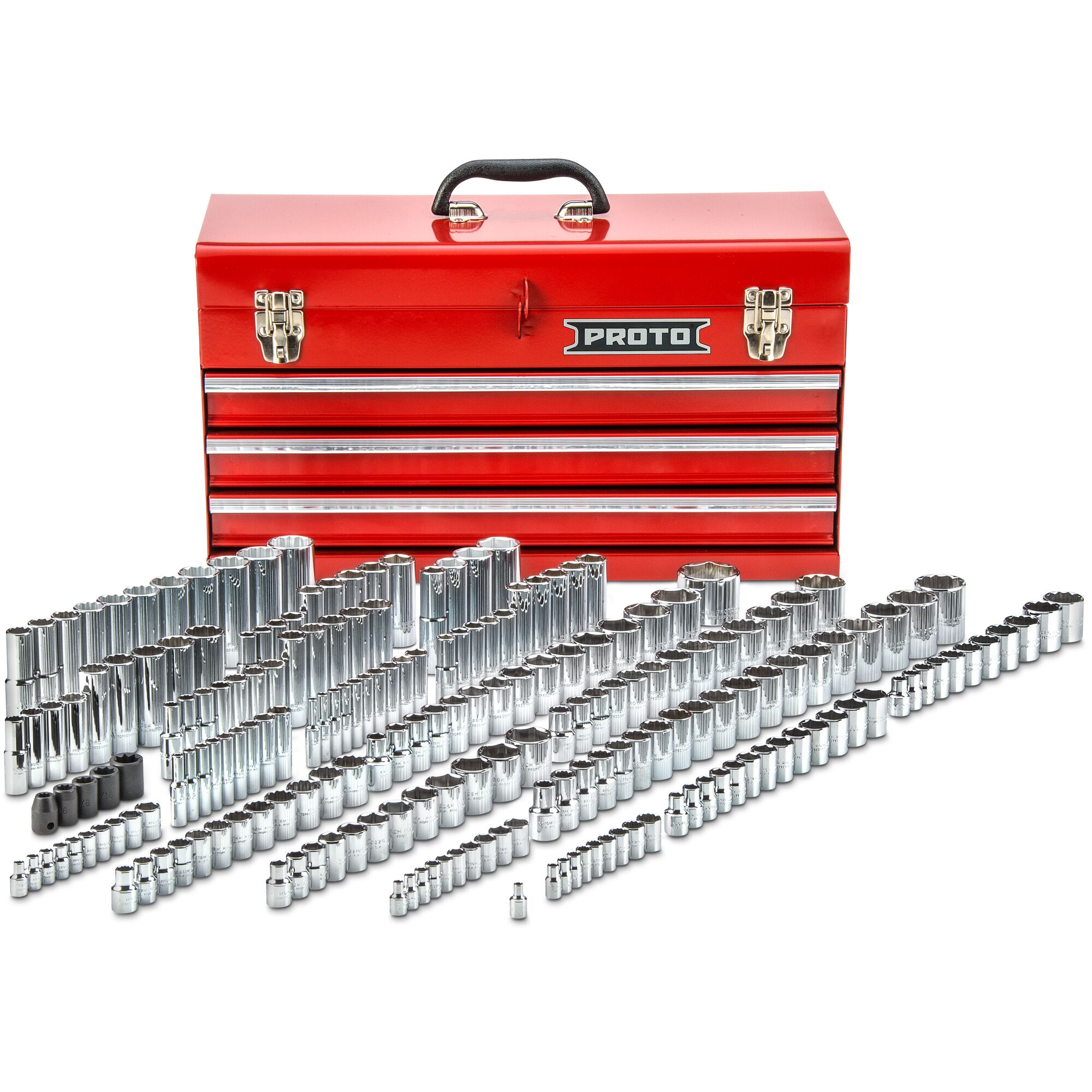 Proto J47216-1 socket set with box product image / Proto J47216-1 socket set with box imagen del producto
