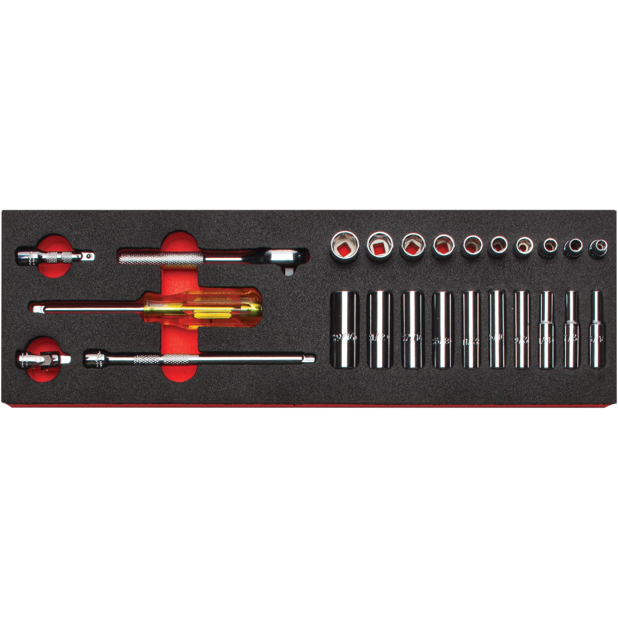 Proto J47116KV foamed socket set product image / Proto J47116KV foamed socket set imagen del producto
