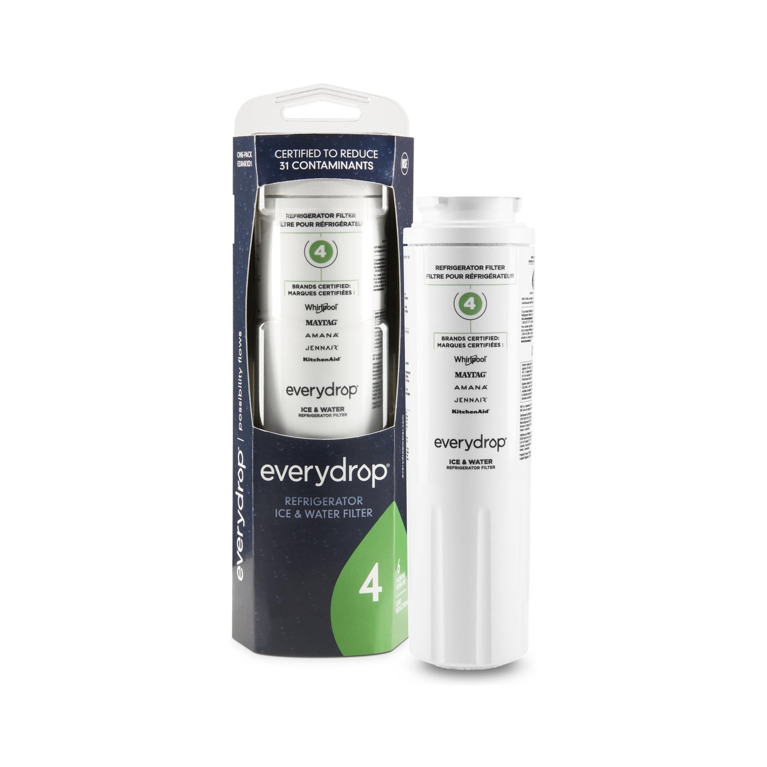 Whirlpool EDR4RXD1 EveryDrop Filter 4 refrigerator water filter — filtro de agua para refrigerador Whirlpool EDR4RXD1